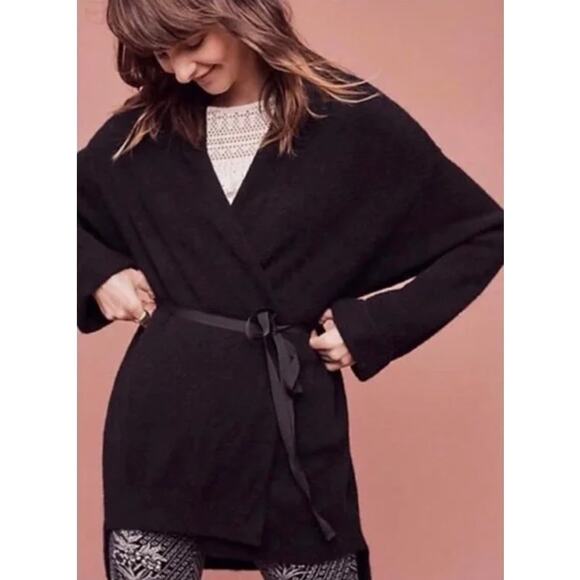 Anthropologie Moth Vallon Cardigan Belted Longline Duster Cozy Wrap Sweater - Picture 1 of 15